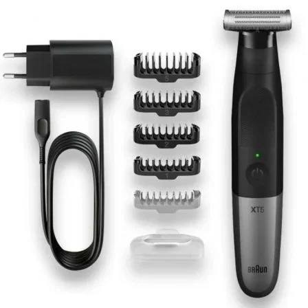 Braun Afeitadora Eléctrica Recargable para Cara y Cuerpo 4D, Seco o Húmedo, con 5 Peines y Cabeza Flexible, 45 Min Autonomía